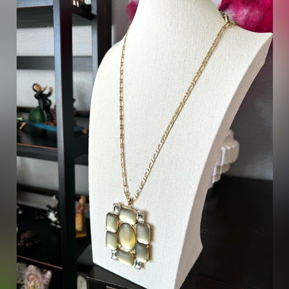 Chico's Gold-Tone 70s Style Geometric Pendant Necklace - Picture 2 of 8